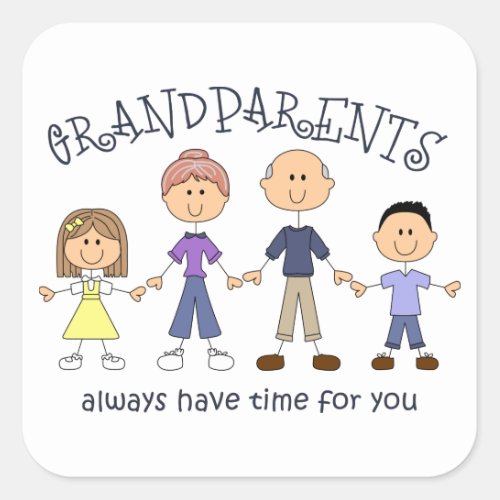 Grandparents Square Sticker