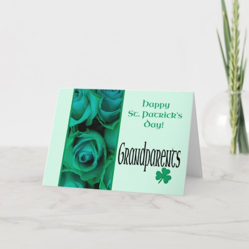 Grandparents St Patricks Irish roses Card