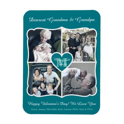 Grandparents Valentine Personalized Instagram Grid Magnet
