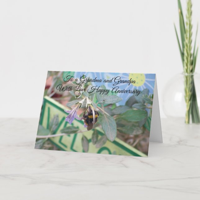 Grandparents Wedding Anniversary Card Flowers (Front)