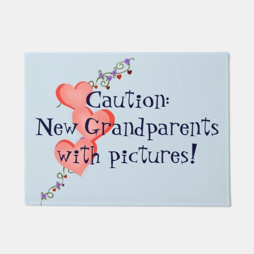 Grandparents with Pictures Caution Doormat