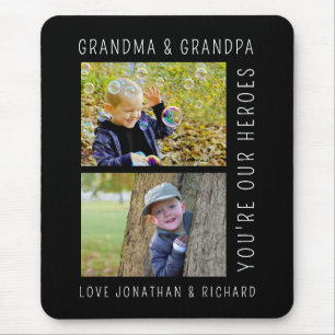 Grandparents "You're Our Heroes" Photo Mouse Pad