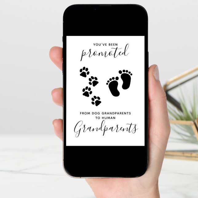 Grandparents You've Been Promoted Dog Pregnancy Announcement (Front Digital)
