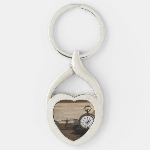 Grandpa's Antique Watch and Glasses Keychain