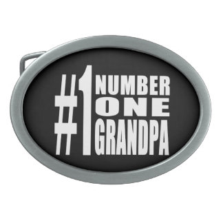Grandpas Birthdays & Christmas Number One Grandpa Oval Belt Buckle