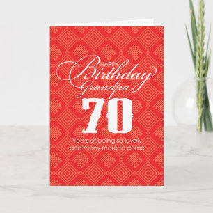 Grandpa's Chinese "Longevity" 70th Birthday Card