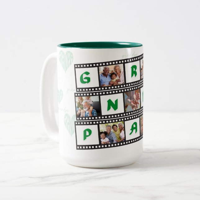 Grandpa's Coffee Mug Personalized with 7 Photos! (Front Left)