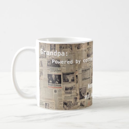 Grandpas Daily Brew A Tribute to Time Newspaper Coffee Mug