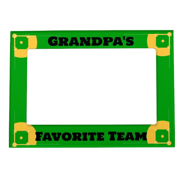 Grandpa's Favorite Team Baseball/Softball Field Magnetic Frame (Front)