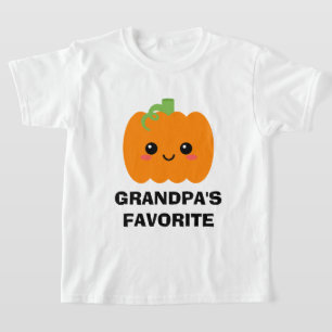 Grandpa's Favourite Kid's Pumpkin Graphic T-shirt