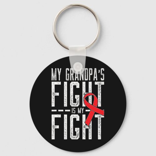 Grandpas Fight Is My Fight Blood Cancer Awareness Keychain