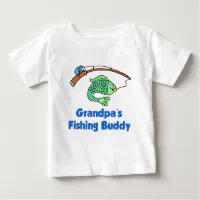 Kids Papa's Fishing Buddy Grandson or Granddaughter Fish T-Shirt