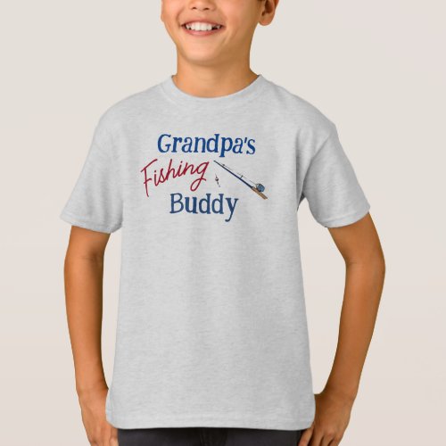 Grandpas Fishing Buddy Custom Personalized Kids  T_Shirt