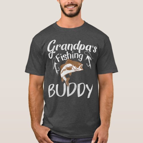 Grandpas Fishing Buddy  Grandson Granddaughter T_Shirt