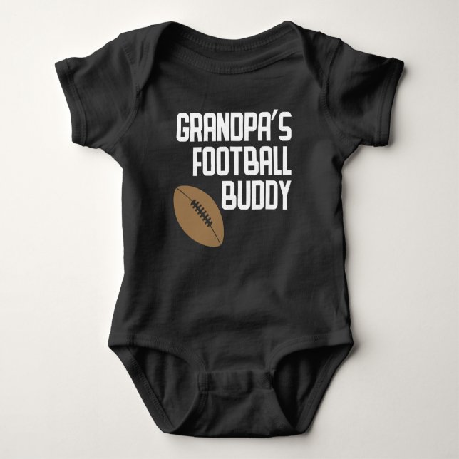 Grandpa's Football Buddy Baby Bodysuit (Front)