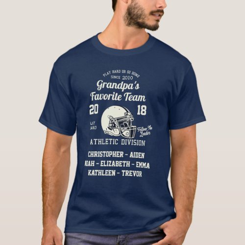 Grandpas Football Favorite Grandkids Team T_Shirt
