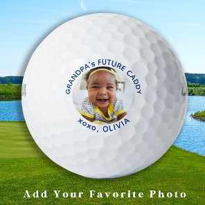 Grandpa's Future Caddy Personalized Photo Golfer Golf Balls