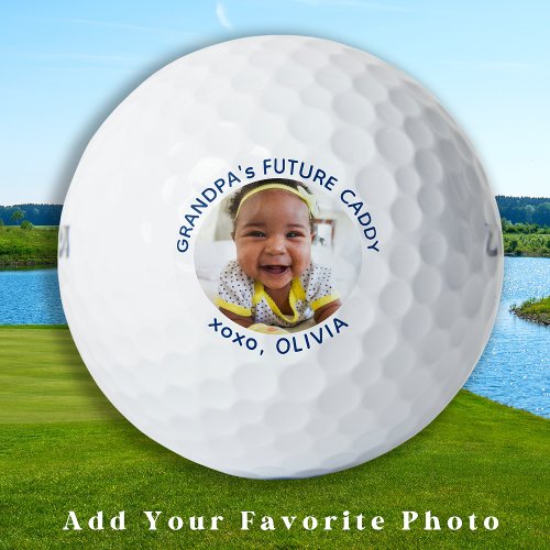 Grandpas Future Caddy Personalized Photo Golfer Golf Balls