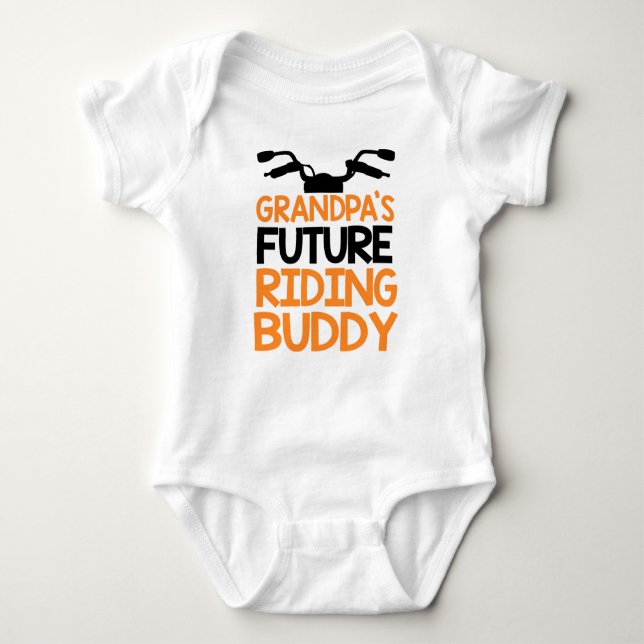 Grandpa's Future Riding Buddy Motorcycle Biker Baby Bodysuit (Front)