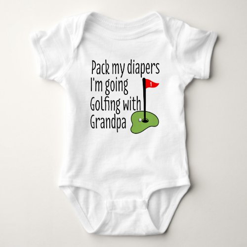 Grandpas Golfing Buddy Baby Bodysuit
