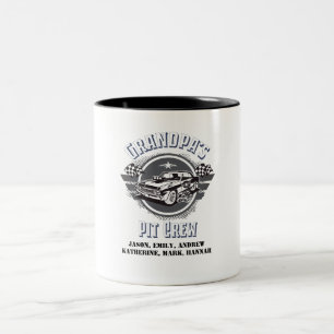 Grandpa's Grandchildren Pit Crew Muscle Car Two-Tone Coffee Mug