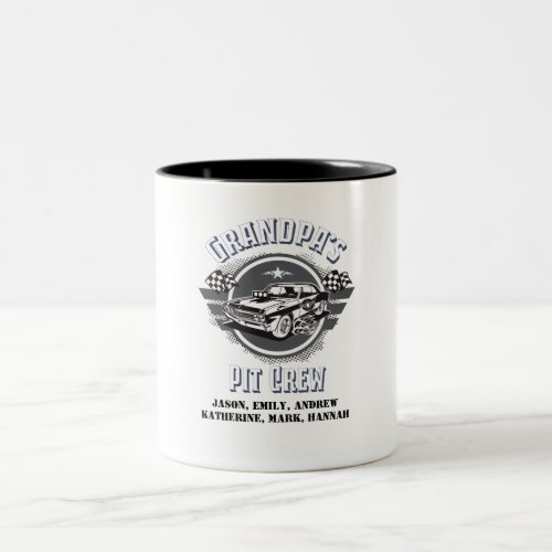 Grandpas Grandchildren Pit Crew Muscle Car Two_Tone Coffee Mug