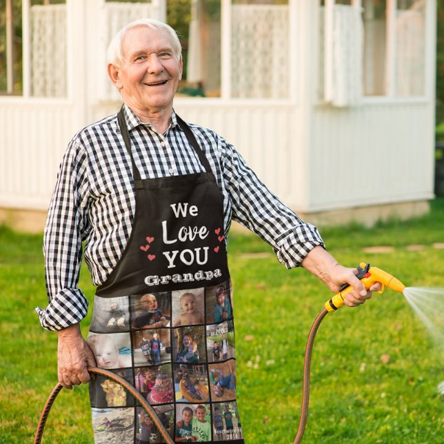 Grandpas Grandkids Photo Collage Keepsake Apron (Creator Uploaded)
