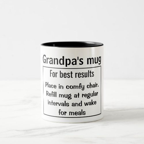 Grandpas Instructions fun humour personalised Two_Tone Coffee Mug