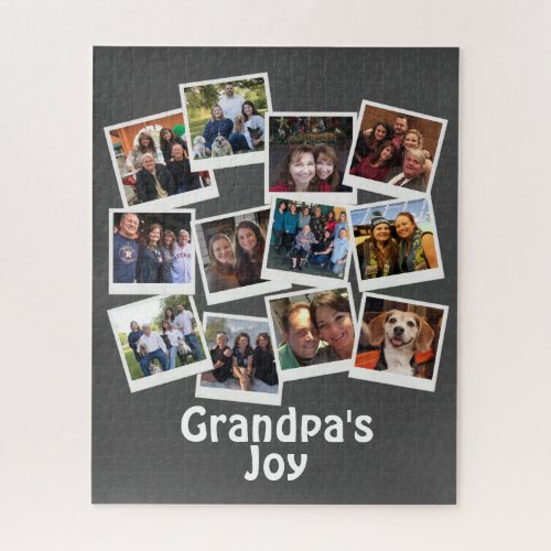 Grandpas Joy Photo Frame Collage Modern Trendy Jigsaw Puzzle