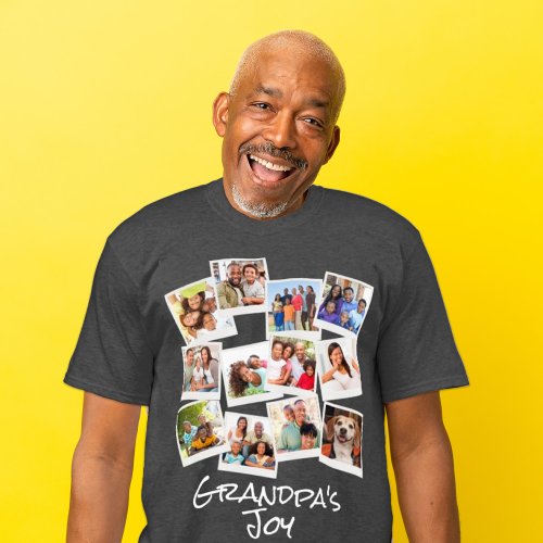 Grandpas Joy Photo Frame Collage Modern Trendy  T_Shirt