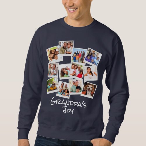 Grandpas Joy Photo Frame Collage Modern Trendy  T Sweatshirt