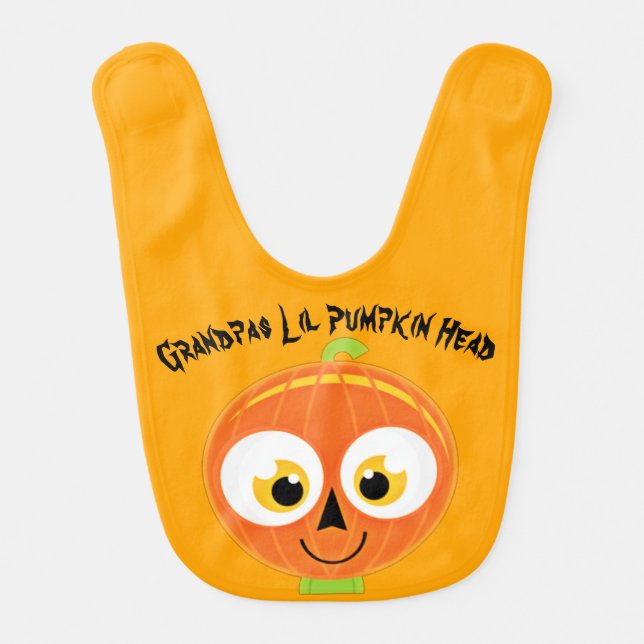 Grandpas Lil Pumpkin Head Bib (Front)