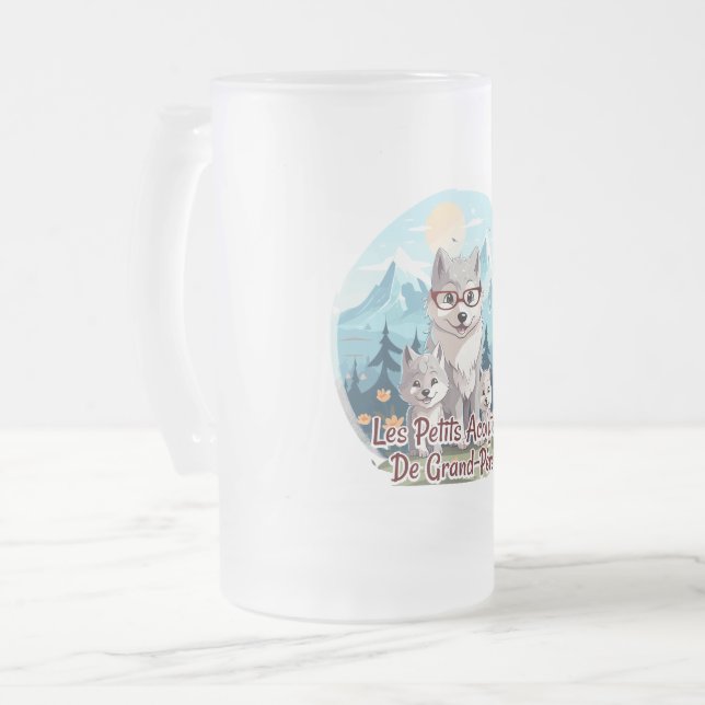 Grandpa's little acolytes frosted glass beer mug (Front Left)