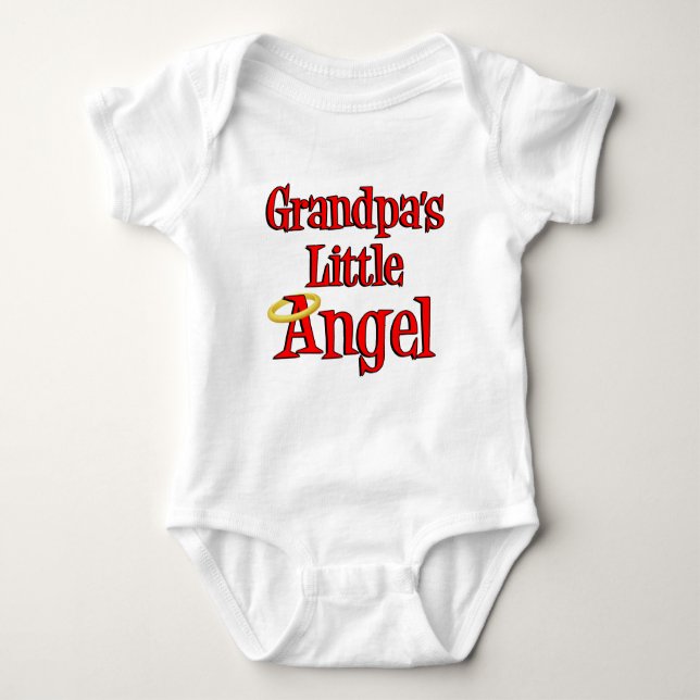 Grandpa's Little Angel Baby Bodysuit (Front)
