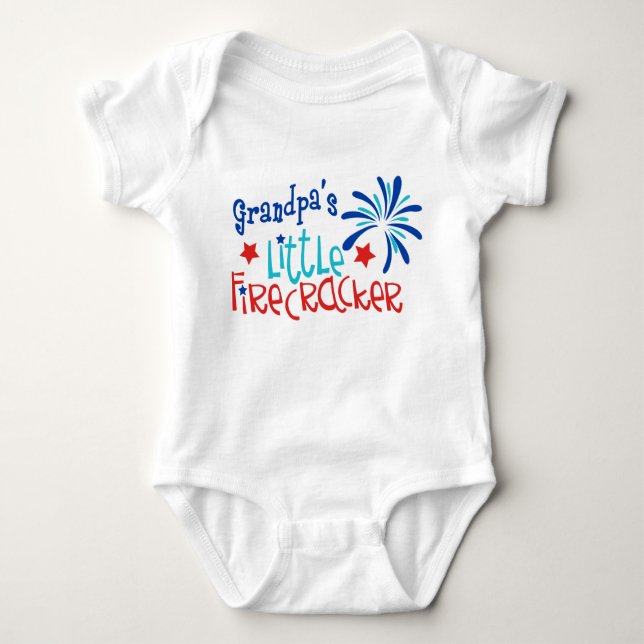 Grandpa's Little Firecracker Baby Bodysuit (Front)