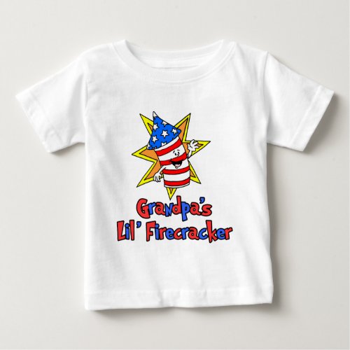 Grandpas Little Firecracker Baby T_Shirt