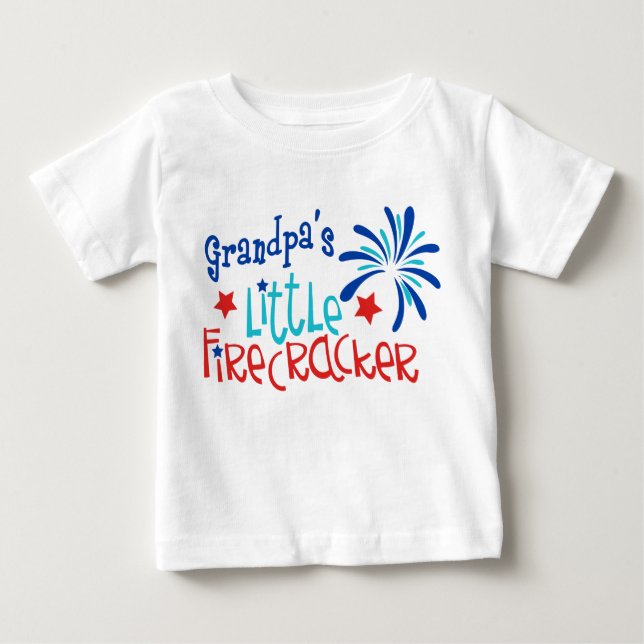 Grandpa's Little Firecracker Baby T-Shirt (Front)