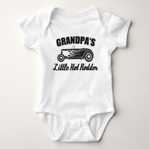 Grandpa's Little Hot Rodder HotRod Grandchild Car Baby Bodysuit