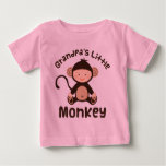 Grandpas Little Monkey Baby T-Shirt