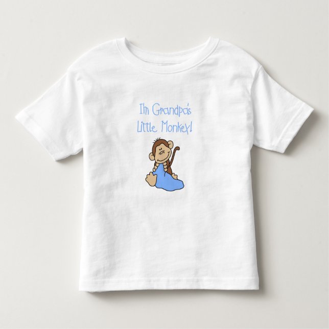 Grandpa's Little Monkey - Blue Tshirts and Gifts (Front)