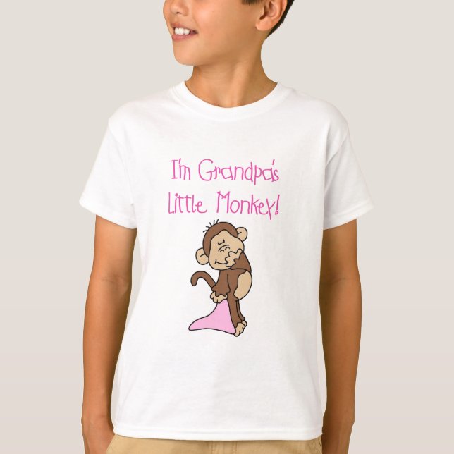 Grandpa's Little Monkey -Pink Tshirts and Gifts (Front)