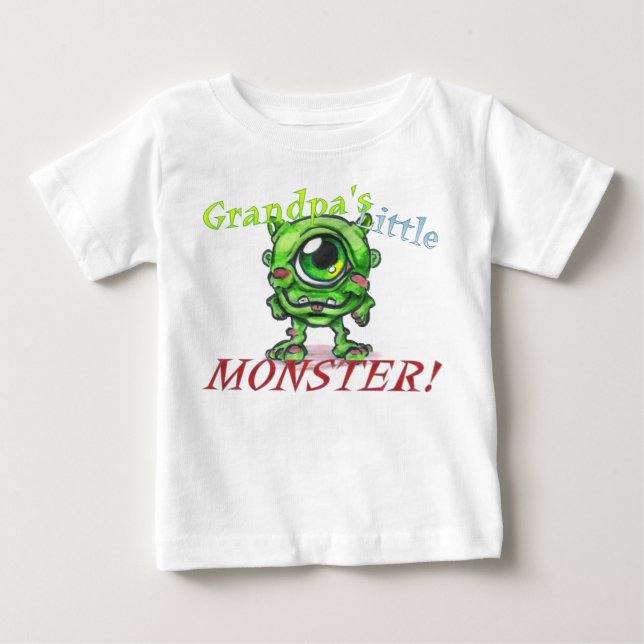 Grandpa's Little Monster Baby Shirt (Front)