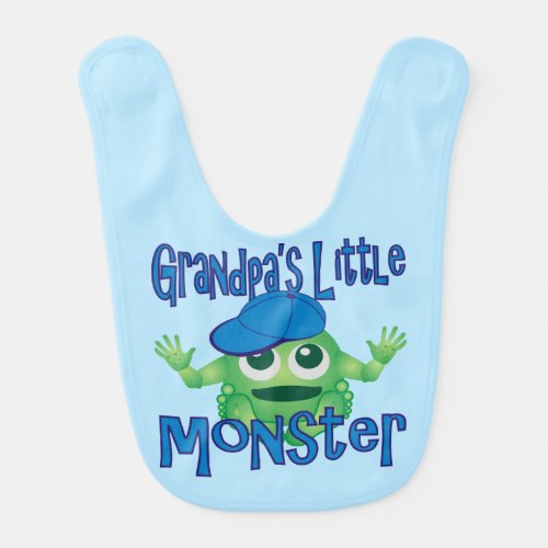 Grandpas Little Monster Boy Baby Bib