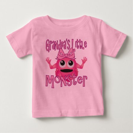 Grandpa's Little Monster Girl Baby T-shirt