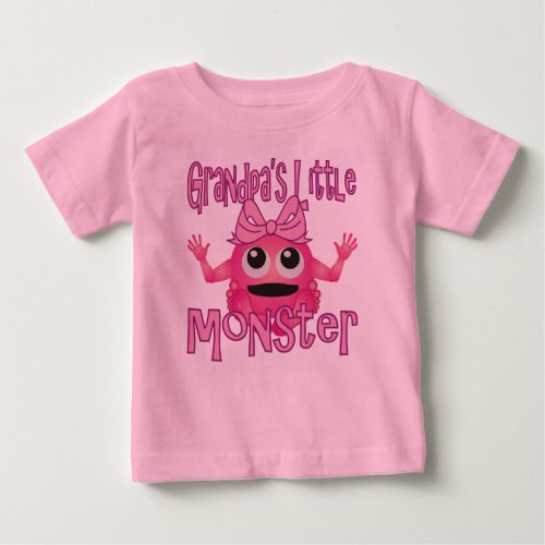Grandpas Little Monster Girl Baby T_Shirt