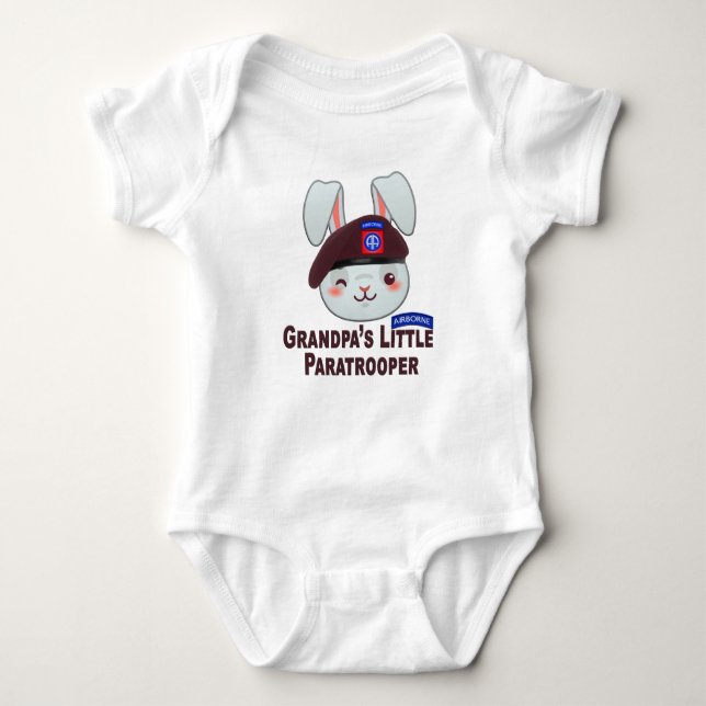 Grandpa's Little Paratrooper Bunny” Baby Bodysuit (Front)