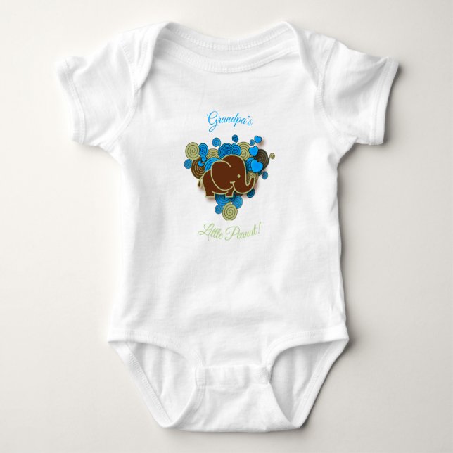 Grandpa's Little Peanut Baby Bodysuit (Front)