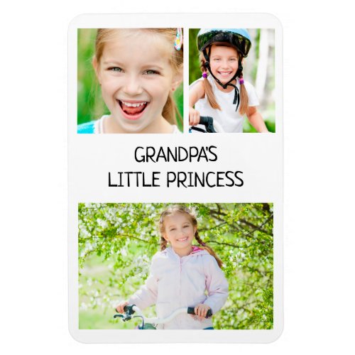 Grandpas Little Princess 3 Photo Granddaughter  Magnet