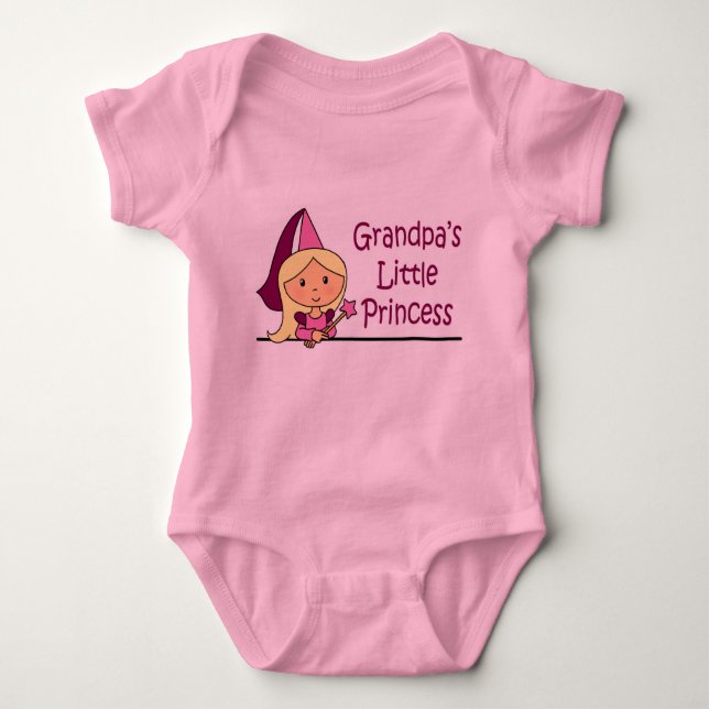 Grandpa's Little Princess Baby Bodysuit (Front)