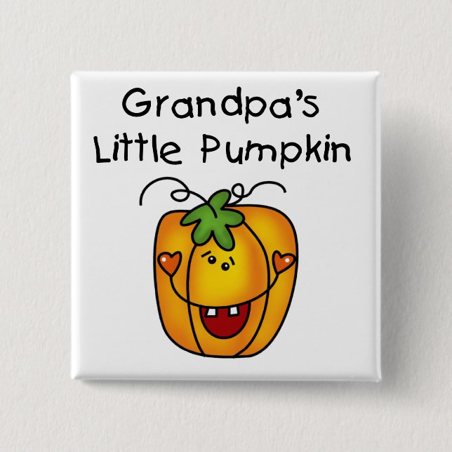 Grandpa's Little Pumpkin Tshirts and Gifts Button (Front)